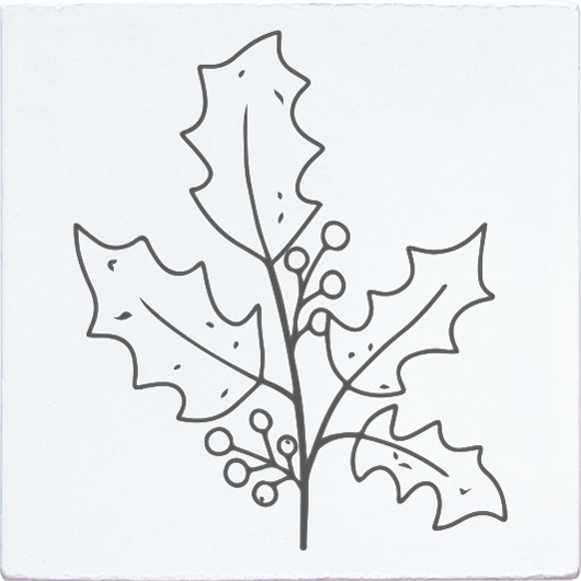 Colop Stempel – Stechpalmenzweig – Holz – 45 × 45 mm