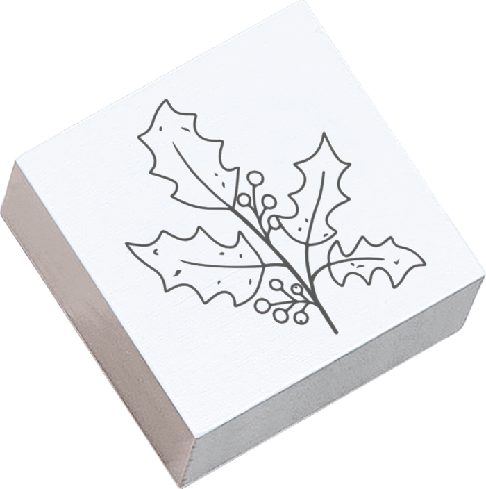 Colop Stempel – Stechpalmenzweig – Holz – 45 × 45 mm