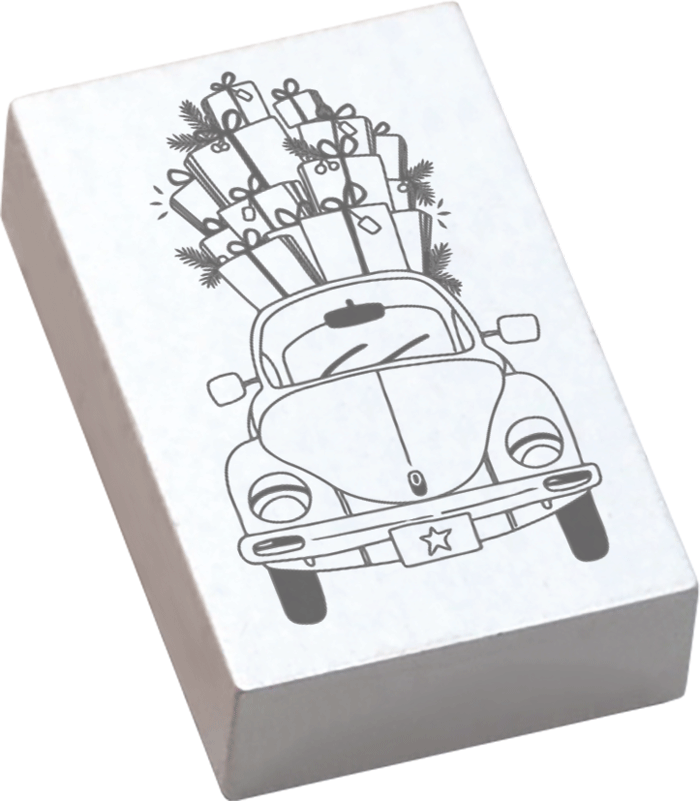 Colop May & Berry – Motivstempel, Holz, Motiv Auto mit Geschenken, Abdruck 35 × 55 mm