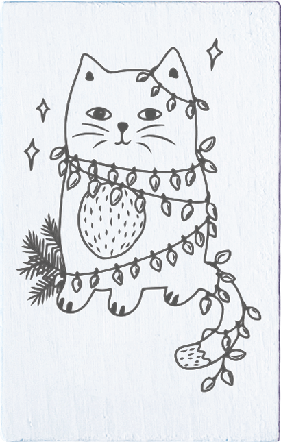 Colop May & Berry – Motivstempel, Holz, Weihnachtskatze Motiv – Abdruck 35 × 55 mm, weiss