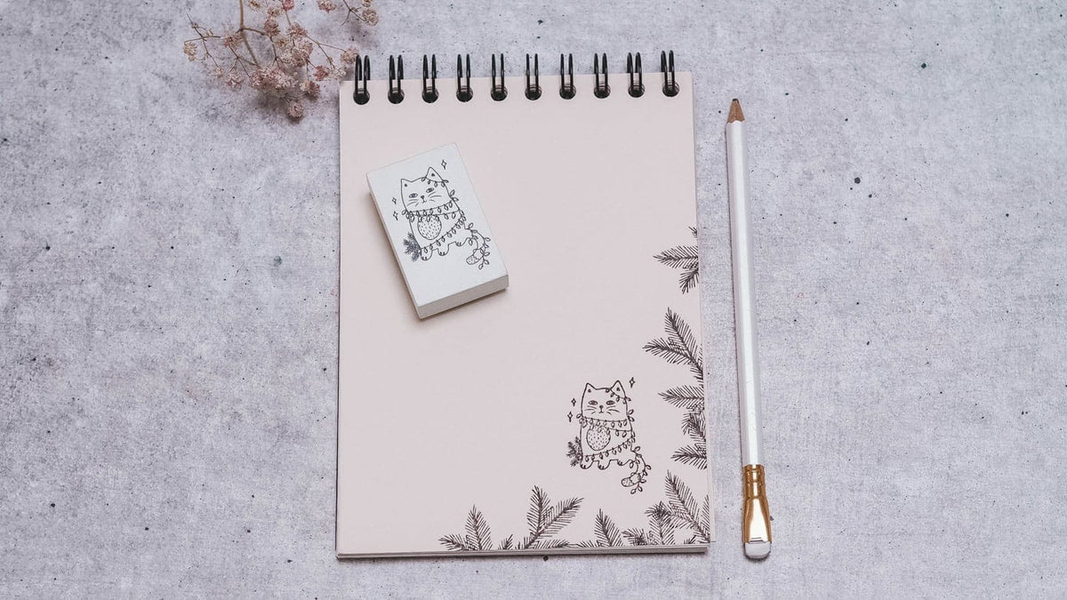 Colop May & Berry – Motivstempel, Holz, Weihnachtskatze Motiv – Abdruck 35 × 55 mm, weiss