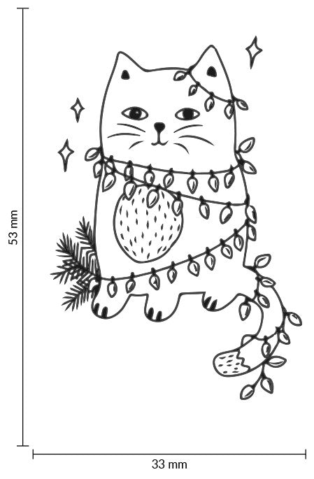 Colop May & Berry – Motivstempel, Holz, Weihnachtskatze Motiv – Abdruck 35 × 55 mm, weiss