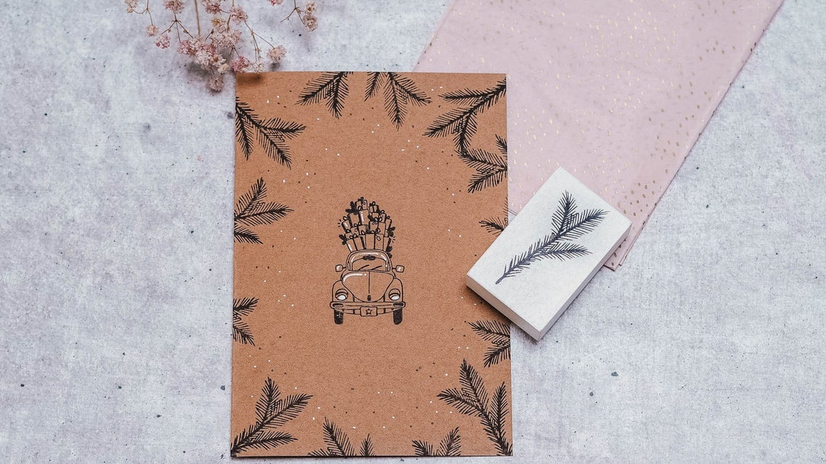 Colop Motivstempel – Tannenzweige, May & Berry – Buchenholz, Naturgummi – 35 × 55 mm