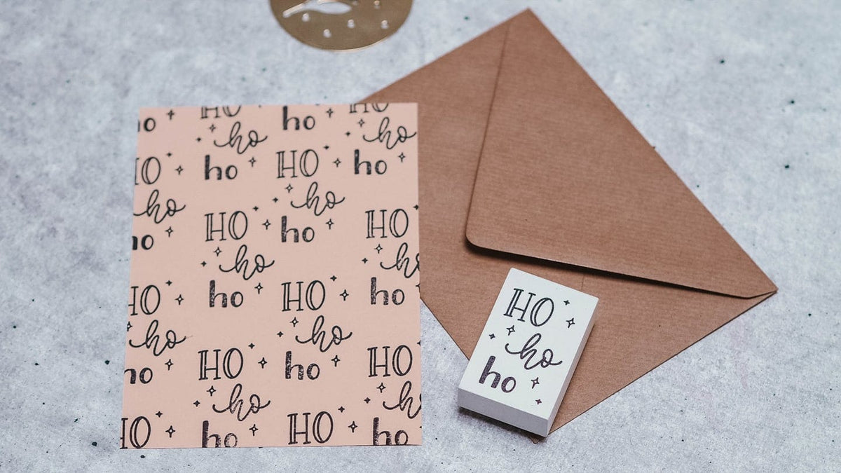 Colop May & Berry – Motivstempel, Holz, Motiv Ho ho ho, Abdruck 35 × 55 mm, weiss