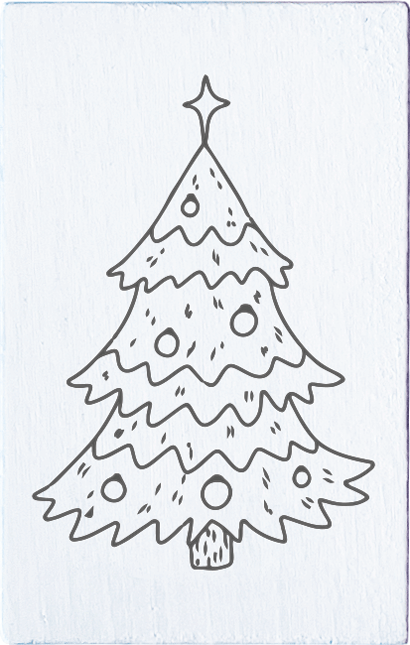 Colop May & Berry – Motivstempel, Holz, Motiv Tannenbaum, Abdruck 35 × 55 mm, Weiss