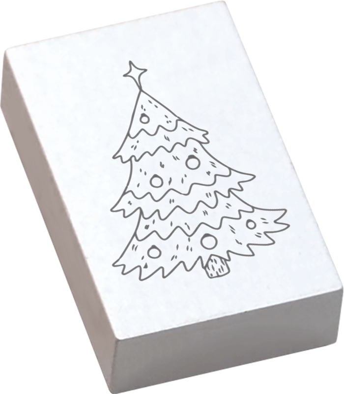 Colop May & Berry – Motivstempel, Holz, Motiv Tannenbaum, Abdruck 35 × 55 mm, Weiss