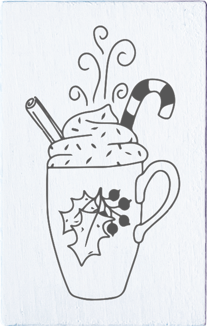 Colop Motivstempel – May & Berry Weihnachtsbecher – Buchenholz, Naturgummi – 35 × 55 mm