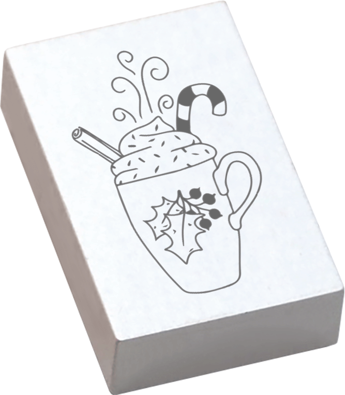 Colop Motivstempel – May & Berry Weihnachtsbecher – Buchenholz, Naturgummi – 35 × 55 mm