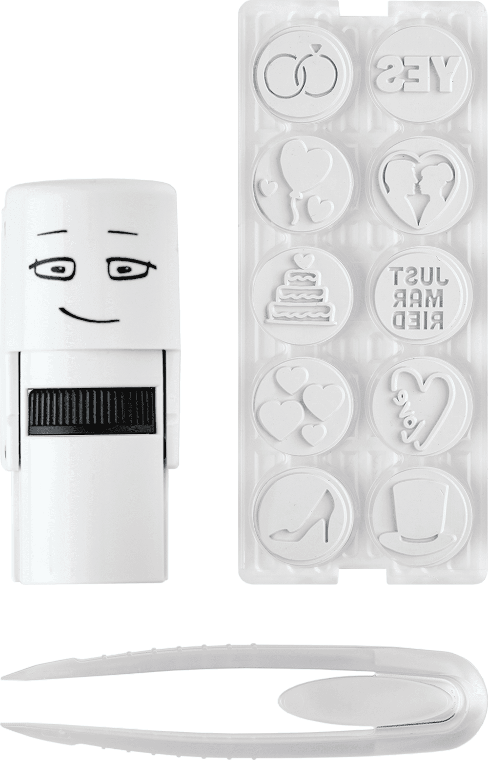 Colop Selbstfärbender Stempel – Little NIO Hochzeit – 12 Stück Display – 10 Motive – Abdruck Ø 17 mm