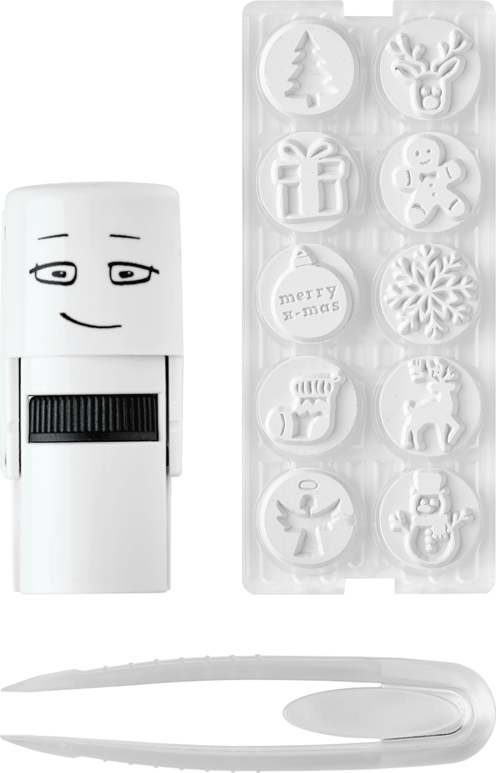 Colop Little NIO – Selbstfärbender Motivstempel, Weihnachtsmotive, Ø 17 mm – Fancy Grey