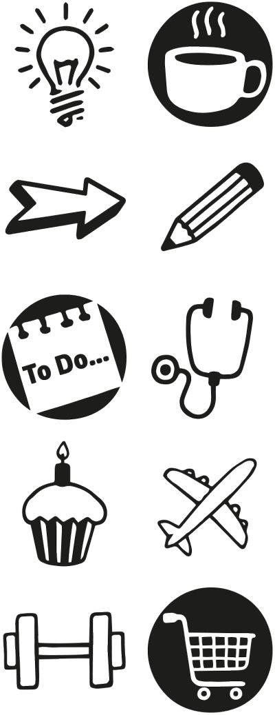 Colop Selbstfärbender Stempel – Little NIO – 12 Stempel – Abdruck Ø 17 mm – Stempelkissen Fancy Grey