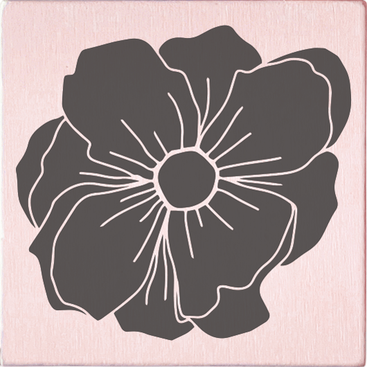Colop Stempel May & Berry, Dunkle Blüte, Buchenholz/Naturgummi, 4,5 × 4,5 cm, Nude