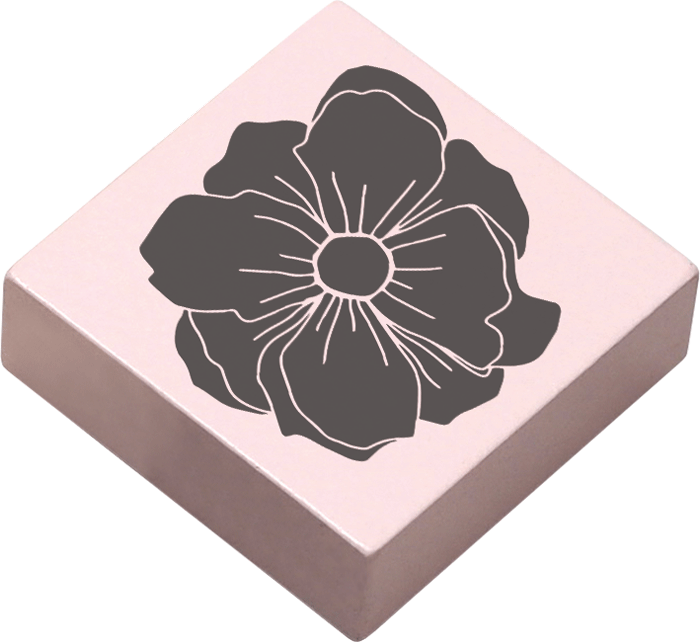 Colop Stempel May & Berry, Dunkle Blüte, Buchenholz/Naturgummi, 4,5 × 4,5 cm, Nude