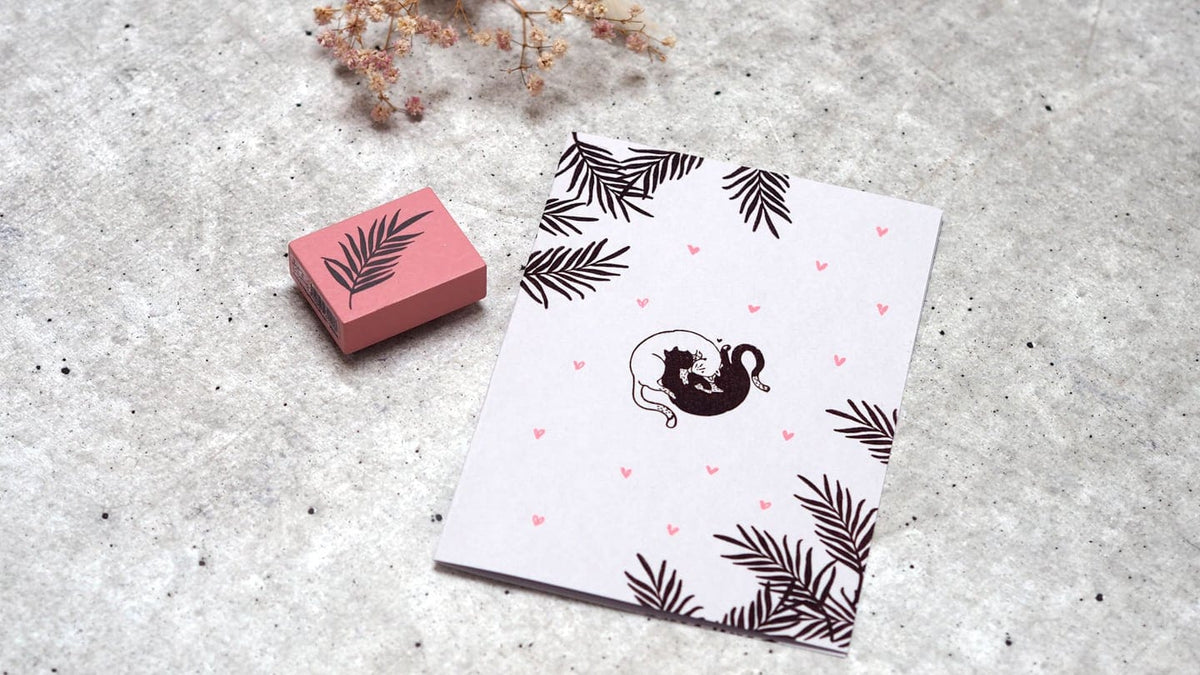 Colop May & Berry – Motivstempel, Holz, Motiv Bambuszweig, Abdruck 35 × 45 mm, Rosa