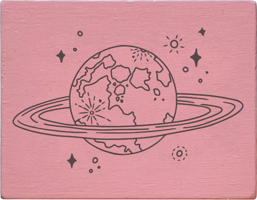 Colop May & Berry – Motivstempel, Holz, Motiv Weltkugel, Abdruck 35 × 45 mm, Rosa
