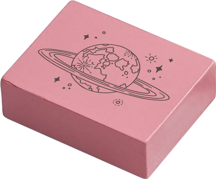 Colop May & Berry – Motivstempel, Holz, Motiv Weltkugel, Abdruck 35 × 45 mm, Rosa
