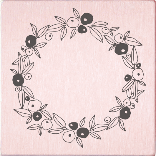 Colop Motivstempel – May & Berry Beerenkranz – Holz – 45 × 45 mm