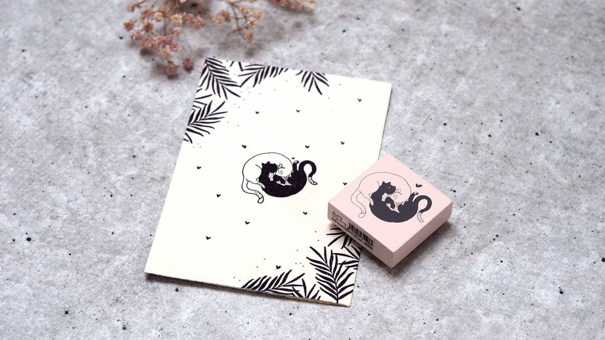 Colop Motivstempel – May & Berry Katzen – Holz – 45 × 45 mm – Nude
