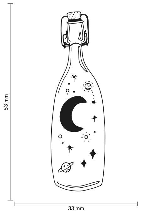 Colop May & Berry – Motivstempel, Holz, Motiv Flasche – Abdruck 35 × 55 mm, weiss