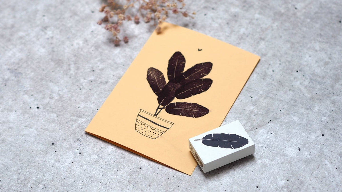 Colop May & Berry – Motivstempel, Holz, Motiv Feder – Abdruck 35 × 55 mm, weiss