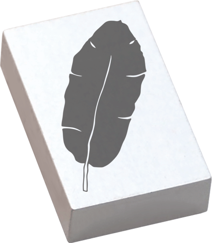 Colop May & Berry – Motivstempel, Holz, Motiv Feder – Abdruck 35 × 55 mm, weiss