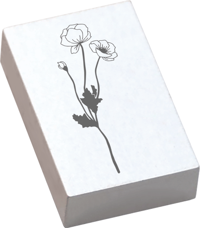 Colop May & Berry – Motivstempel, Holz, Mohnblumenmotiv, Abdruck 35 × 55 mm, Weiss