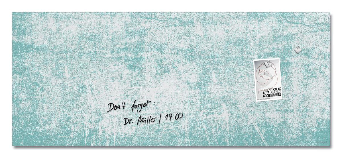Sigel Whiteboard – 130 × 55 cm, Glas, magnetisch, Wandmontage, inkl. SuperDym Magnetwürfel, Montagesatz
