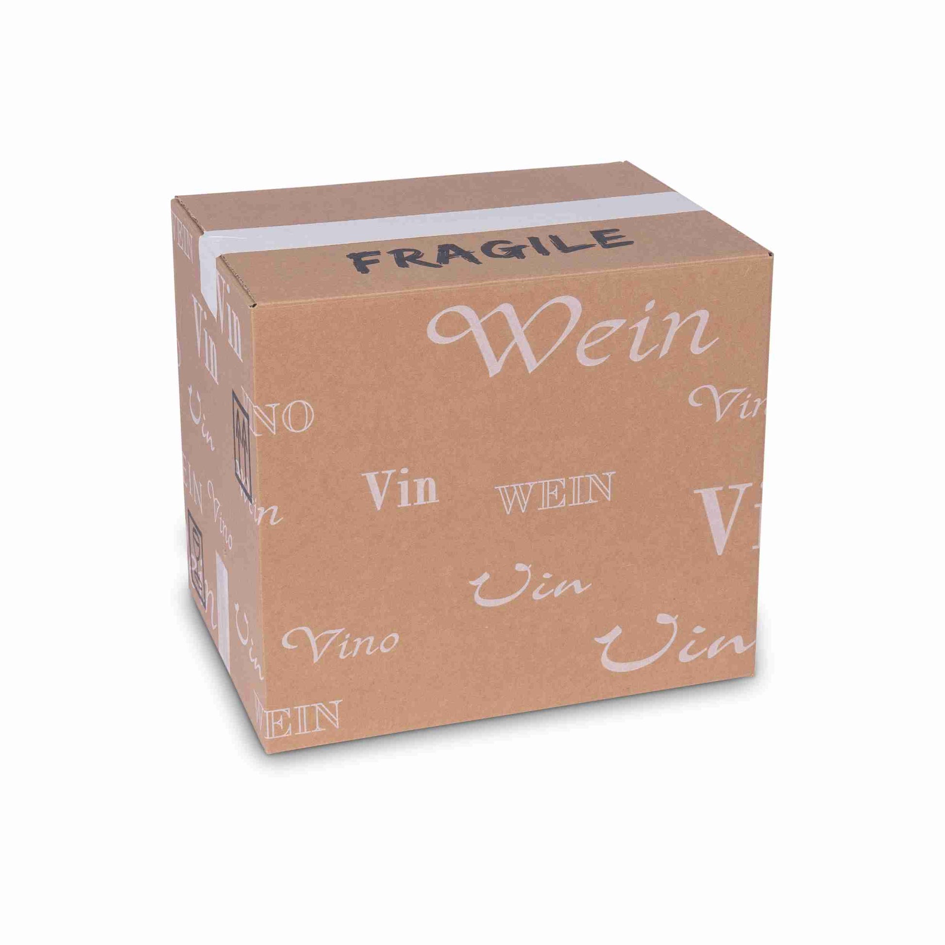 Model Trans-Scripto Weinversandkarton – für 12 × 0,75 l, max. 292 mm & Ø85 mm – 332 × 248 × 292 mm, braun – 1 Stk., ab 50 Stk.