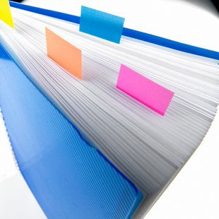 Post-It Registerindex – 25 × 43 mm, Kunststoff, türkis, unbedruckt, mit Spender
