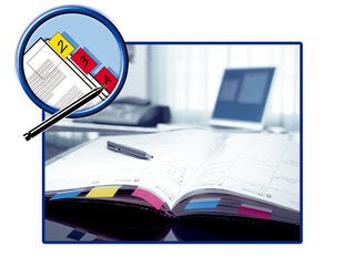 Post-It Registerindex – 25 × 43 mm, Kunststoff, türkis, unbedruckt, mit Spender