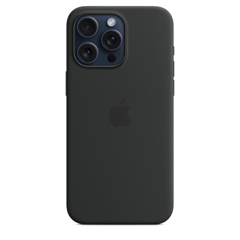 Apple Backcover – für Apple iPhone 15 Pro Max, MagSafe, Silikon, Schwarz