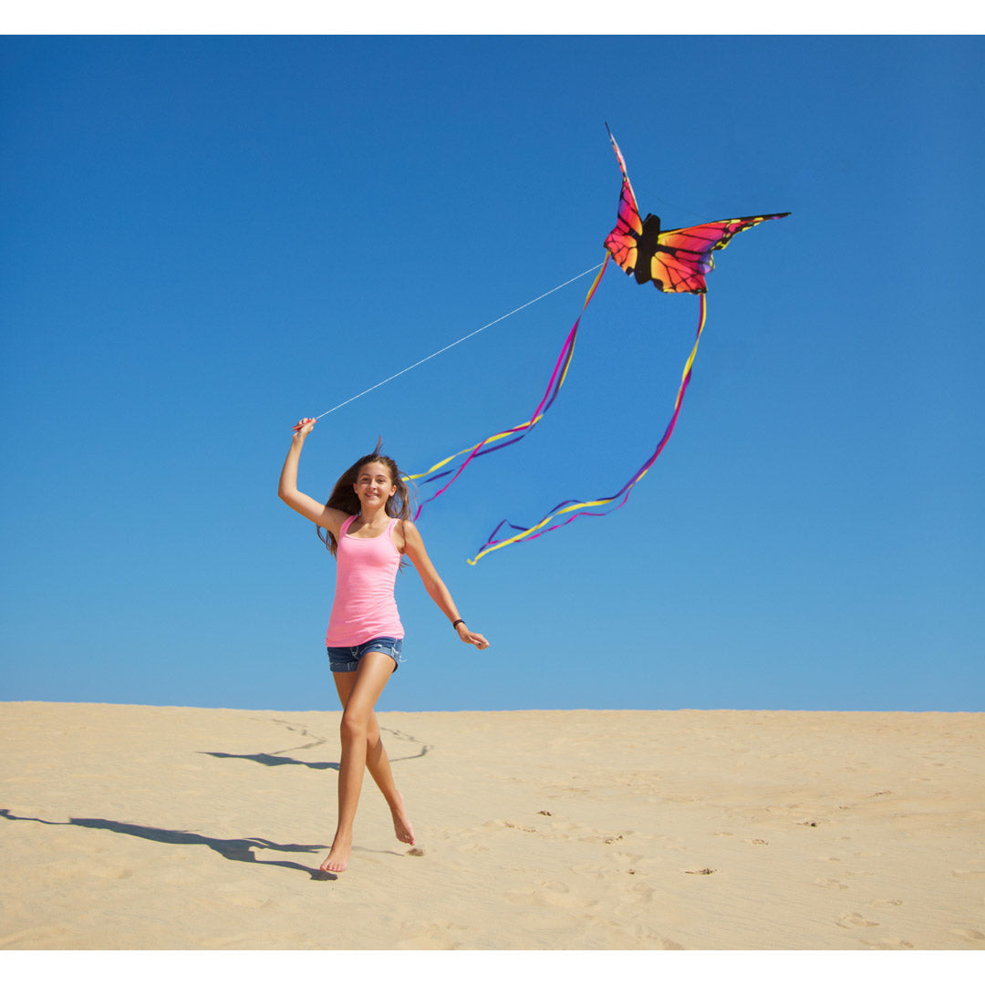 Invento Butterfly Ruby Einleinerdrachen – 60 m Schnur – 130 × 80 cm – ab 5 Jahren