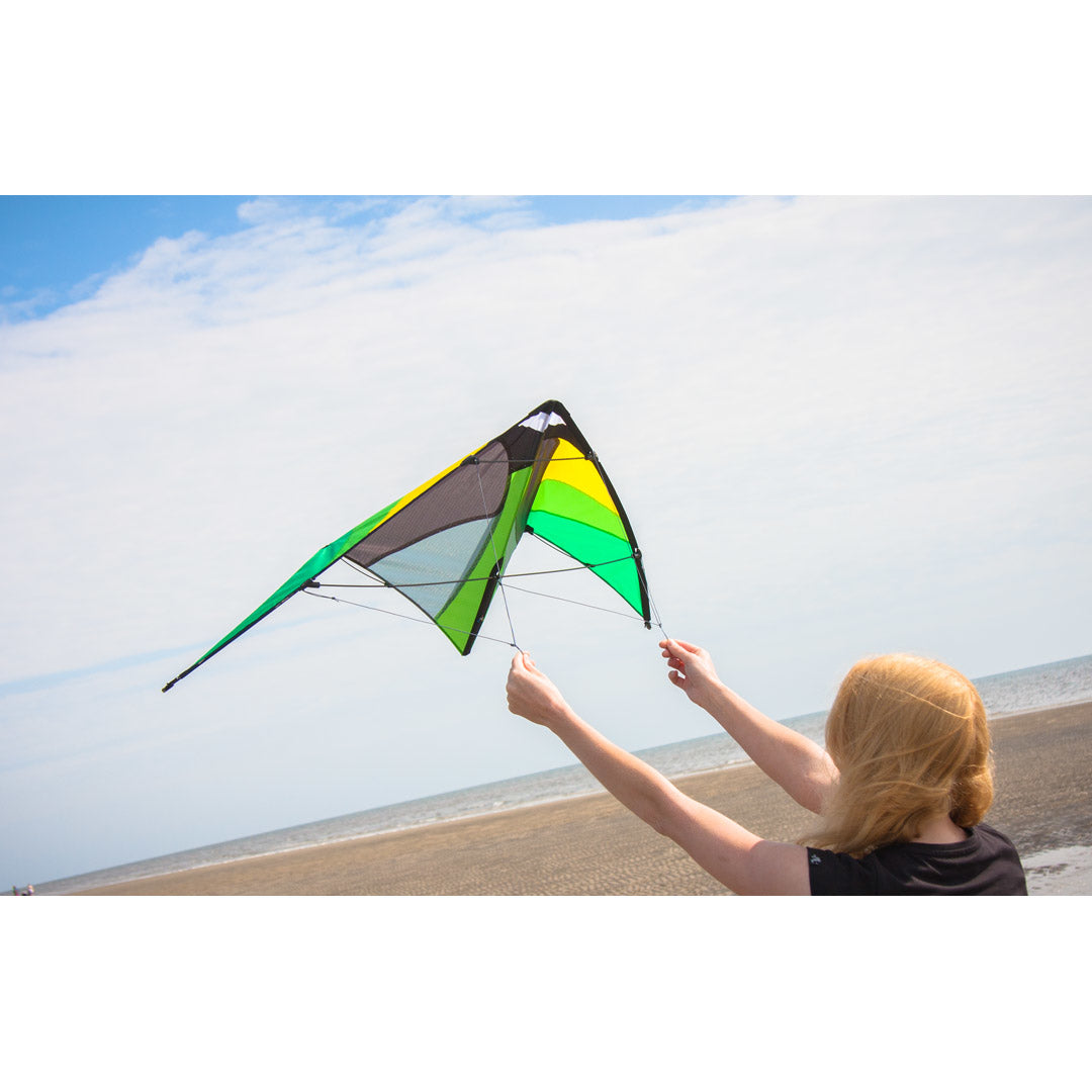 Invento Lenkdrachen Dual-Linie – 115 × 51 cm – 2 Leinen, 25 m Schnur – ab 10 J. – Ripstop-Polyester