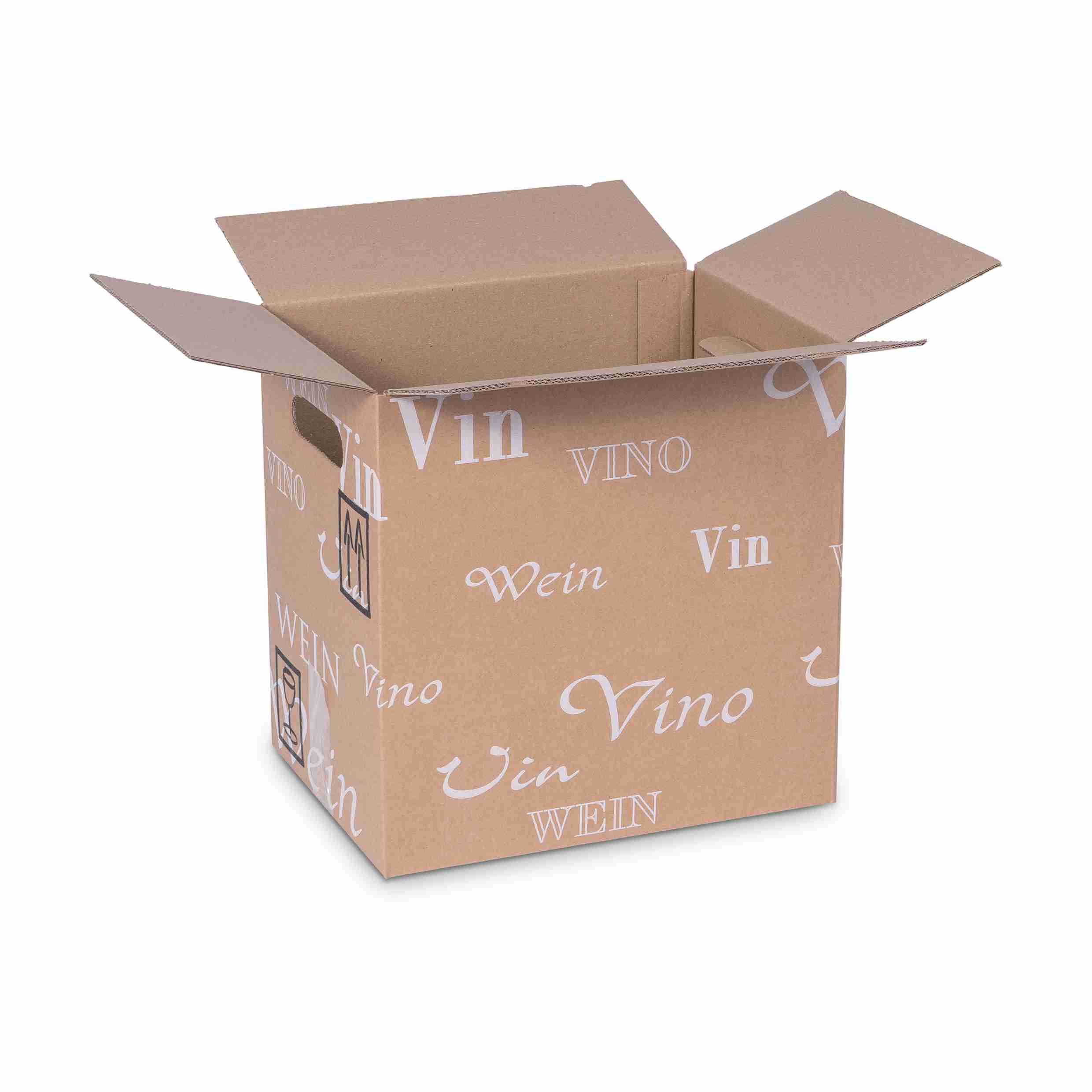 Model Weinversandkarton – für 12 × 0,5 l, max. 270 mm & Ø67 mm – 270 × 201 × 271 mm – 1 Palette (800 Stk.)
