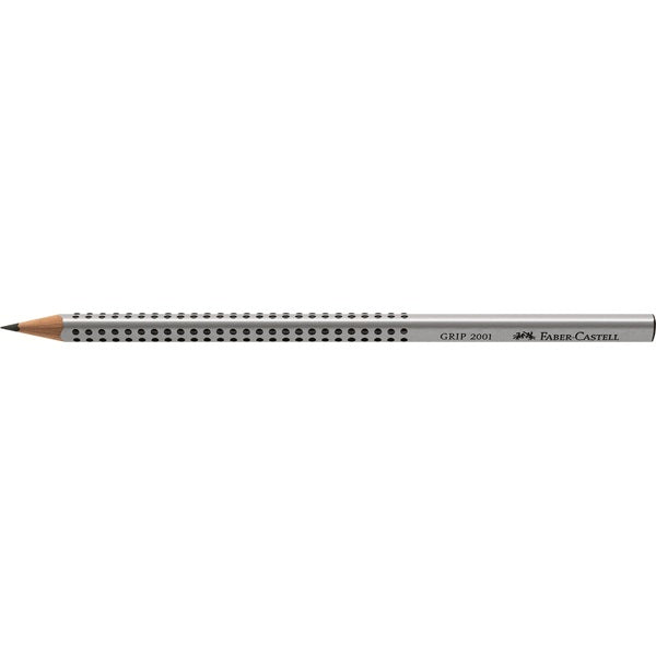 Faber-Castell Grip 2001 Bleistift, Dreikant, Grip-Zone, Mine Ø 2 mm Grau