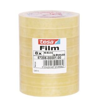 TESA Büro-Klebeband – permanent, klar, PP, 19 mm × 66 m, Kern Ø 76 mm