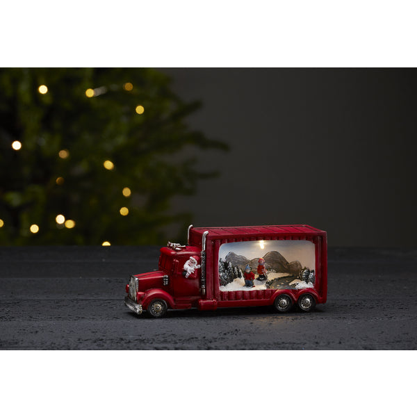 Star Trading Dekorationsfigur Merryville – 21 × 7 × 9 cm, Warmweiss, 0,18 W, Timer 6/18 h, Rot