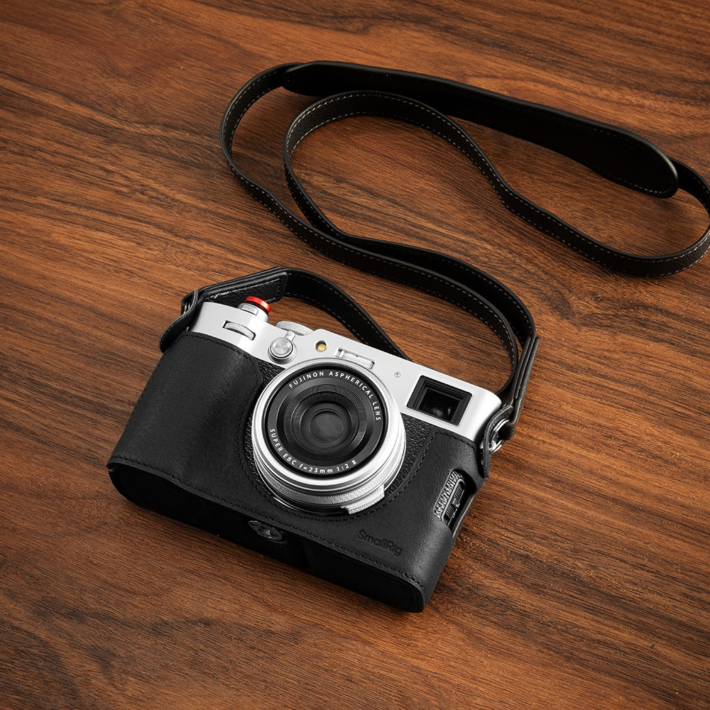 SmallRig Half Case Kit Kamerahülle – Leder/PU – für FUJIFILM X100VI – Schwarz