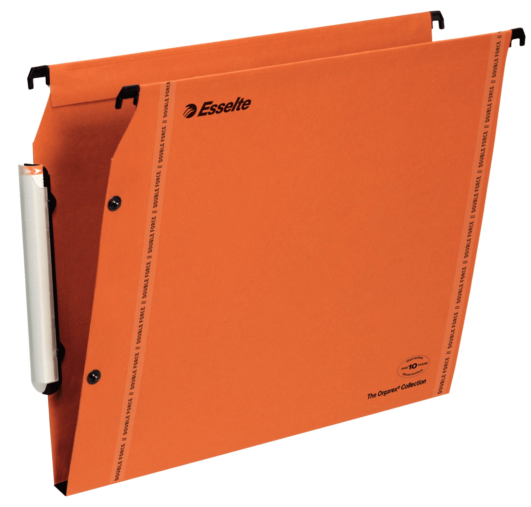 Esselte Hängeordner 49924 – für A4, Rücken 18 mm, Orange, Karton, 25 Stk., inkl. Etikettenhalter, verstärkt