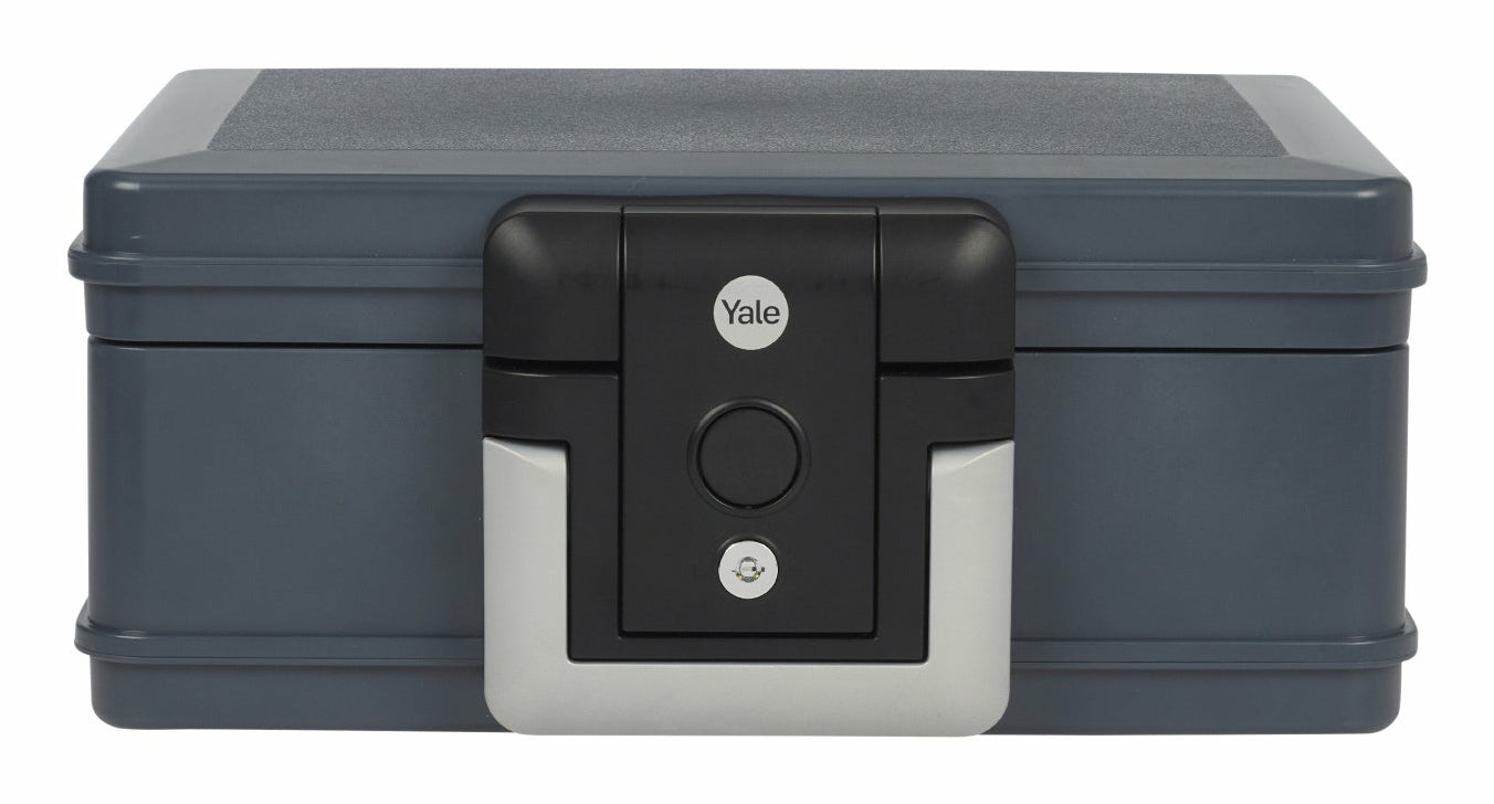 Yale Dokumentenkassette – mit Schlüssel, Kunststoff, schwarz, feuerfest, mit Tragegriff, 354 × 145 × 280 mm