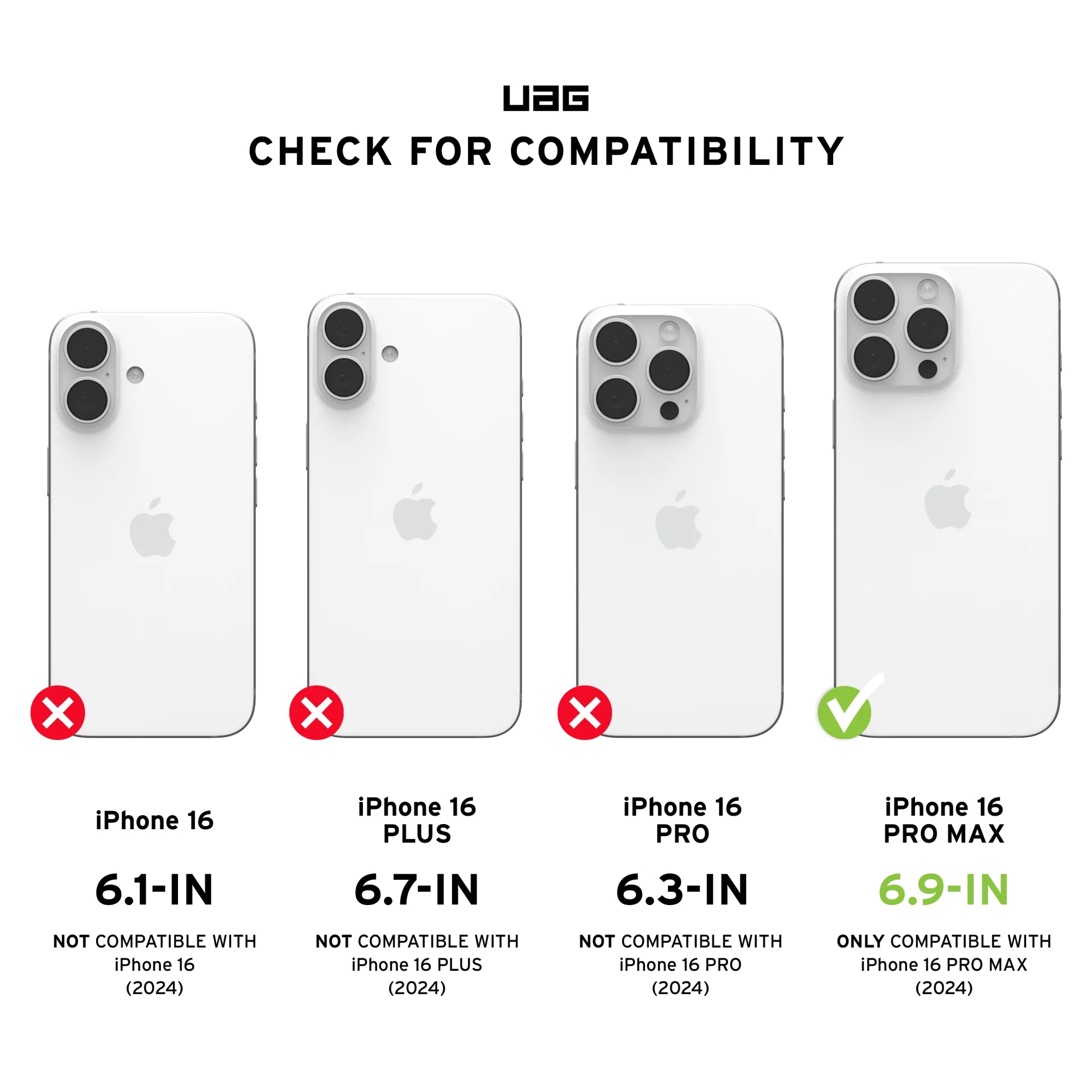 Urban Armor Gear UAG Pathfinder Mag Backcover – für Apple iPhone 16 Pro Max, TPU, Schwarz, bis 5,5 m sturzsicher