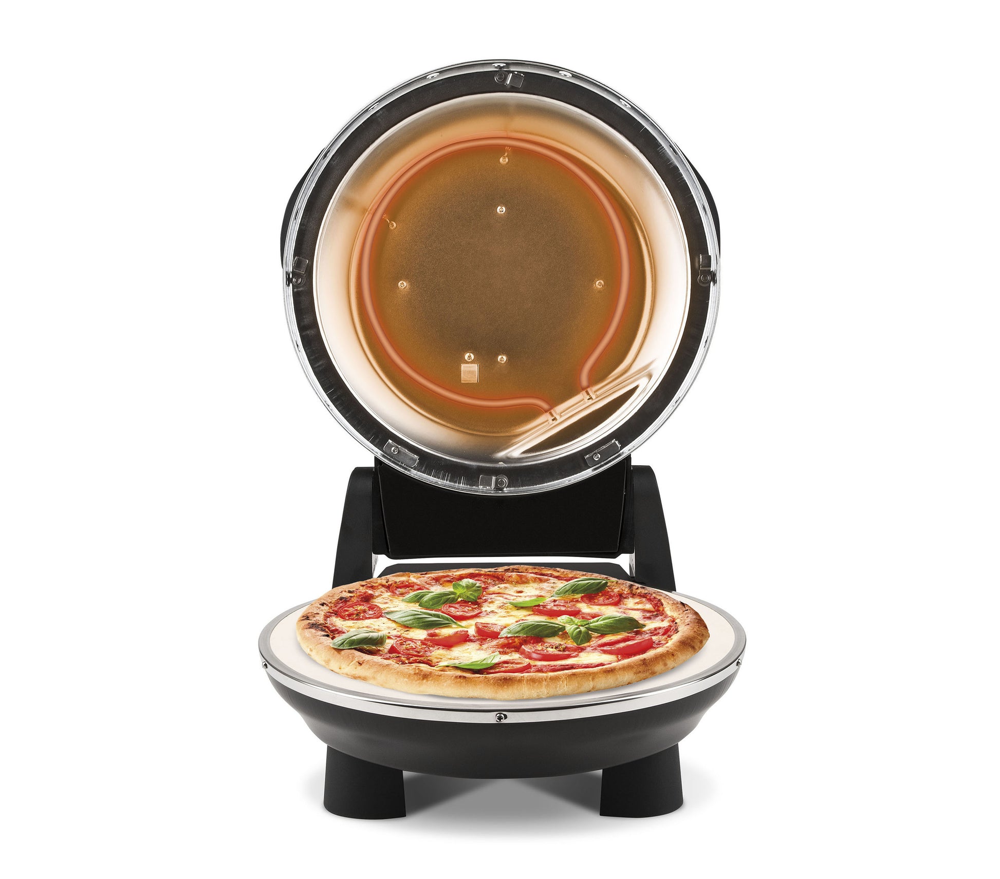 G3 Ferrari Pizzaofen Napoletana G1003210 – 1 Pizza, Ø 31 cm, 1'200 W – schwarz/stein