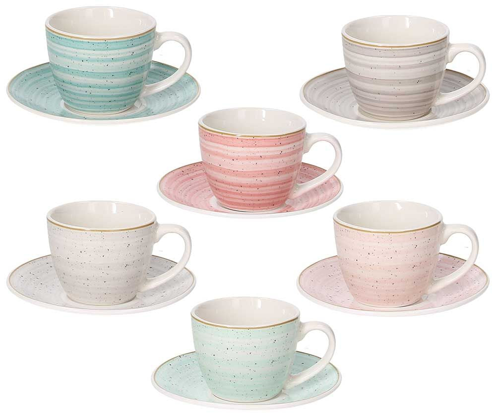Tognana Porcellane Tognana Pepper Mamboo Espressotassen-Set – 6 Stück, 80 ml, Ø 11 cm, Knochenporzellan