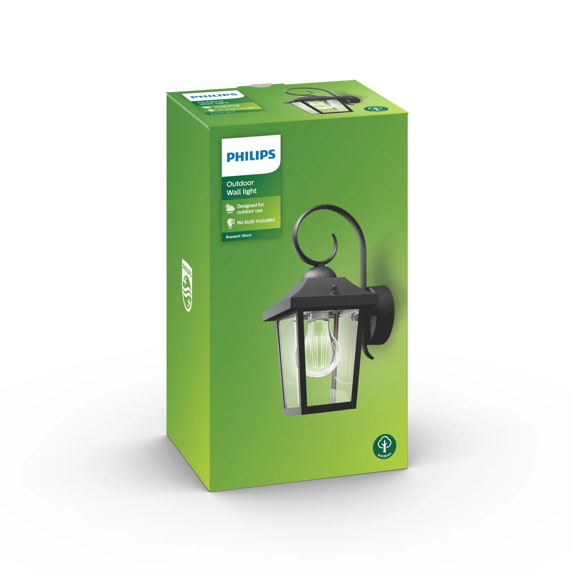 Philips by Signify Philips Aussenwandleuchte – 12×24,9 cm – 60 W – IP44 – Netzbetrieb – dimmbar – Schwarz, Aluminium