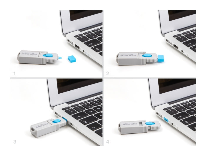 DeLOCK USB-Portblocker – Blau – für USB-A Buchsen – 10er-Set
