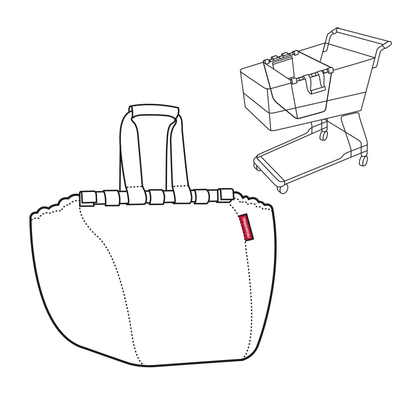 Reisenthel Stofftasche, Polyester, Schwarz, 325×380×510 mm