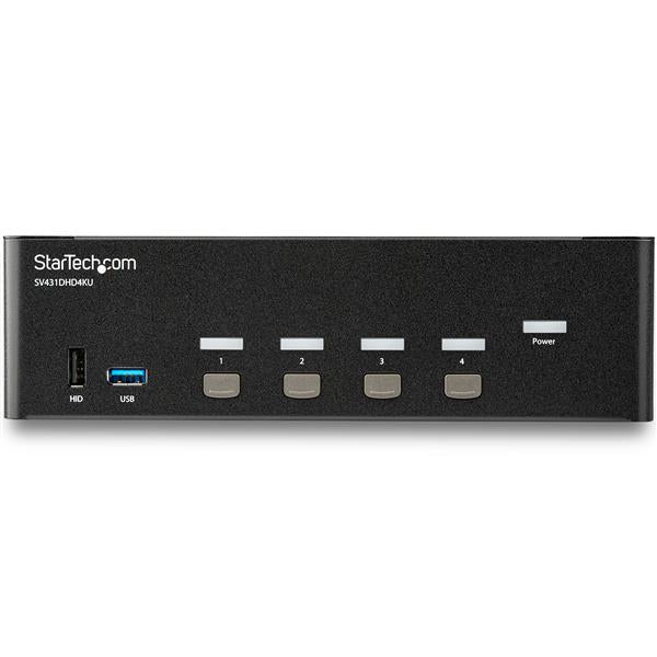 StarTech.com 4-Port Dual-View HDMI KVM-Switch – 4K/30 Hz, Audio
