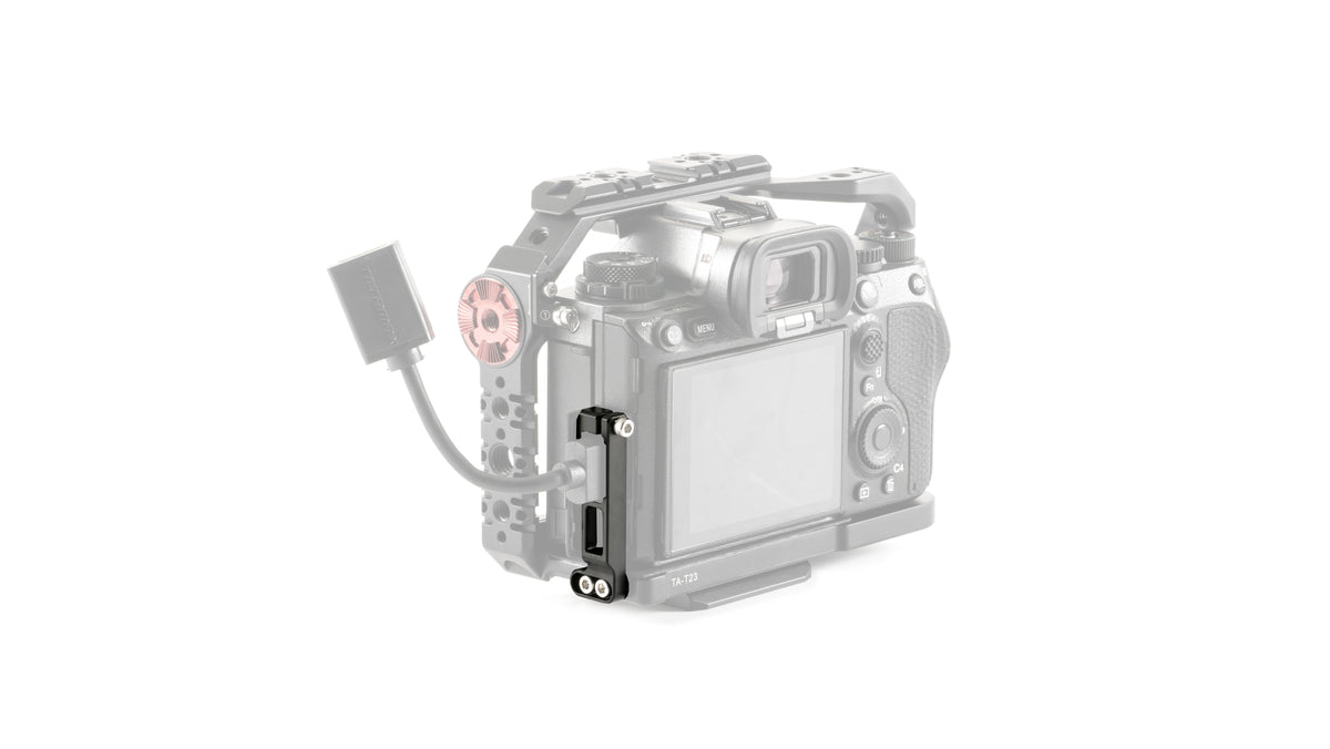 Tilta TA-T23-CC1 Kabelklemme – Aluminium/Edelstahl – für Sony a1 Full Cage – Grau