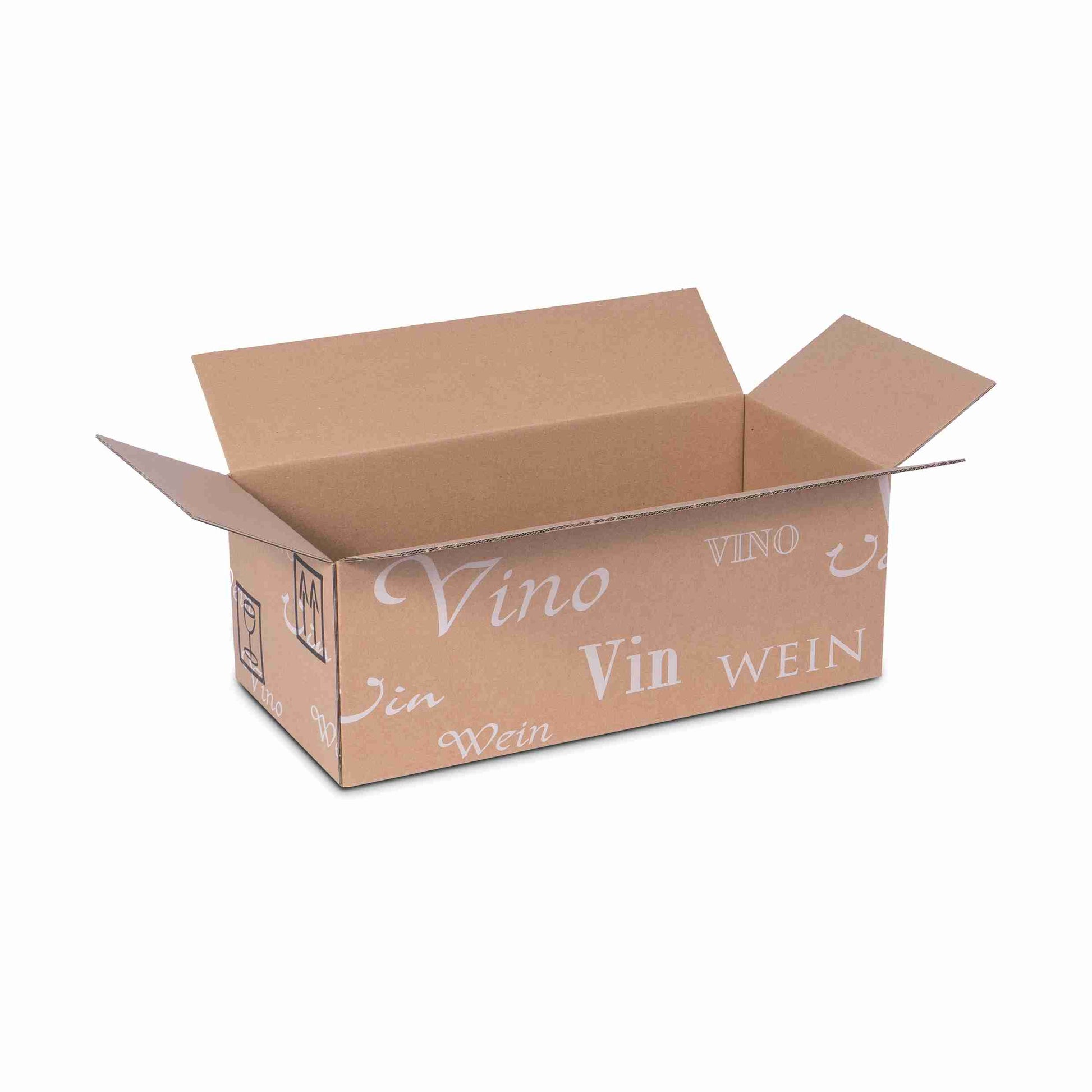 Model Trans-Scripto Weinversandkarton – für 6 × 0,75 l, max. 145 mm & Ø80 mm – 403 × 192 × 145 mm, braun – 1 Stk., ab 200 Stk.
