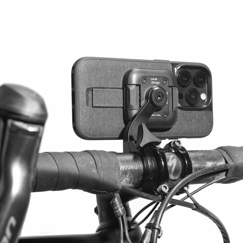 Peak Design Fahrradhalterung, Schraubbefestigung, horizontal/vertikal, wetterfest – für Smartphone – Schwarz